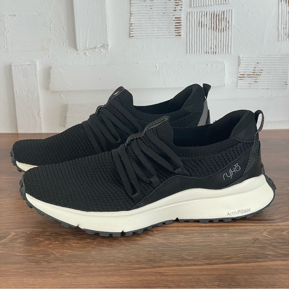 Ryka Women's Jumpstart Lace Slip On Casual Walking Sneaker Black Size 11